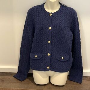J Crew Navy Cardigan Gold Buttons New With Tags